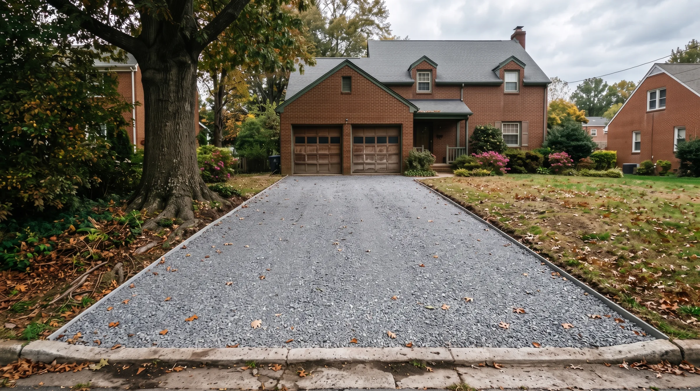 Graded gravel pad ready for a new pour after concrete removal in Woodbridge, VA